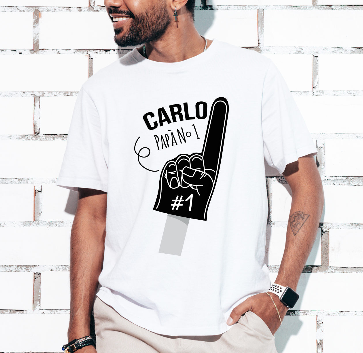 Papà n 1 - T-shirt - personalizzata con nome