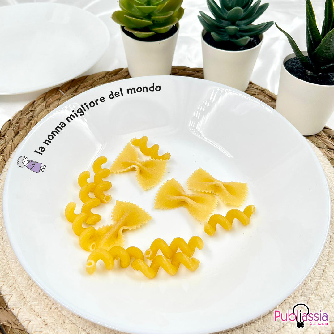 La nonna migliore del mondo - Piatto in vetro temperato personalizzato