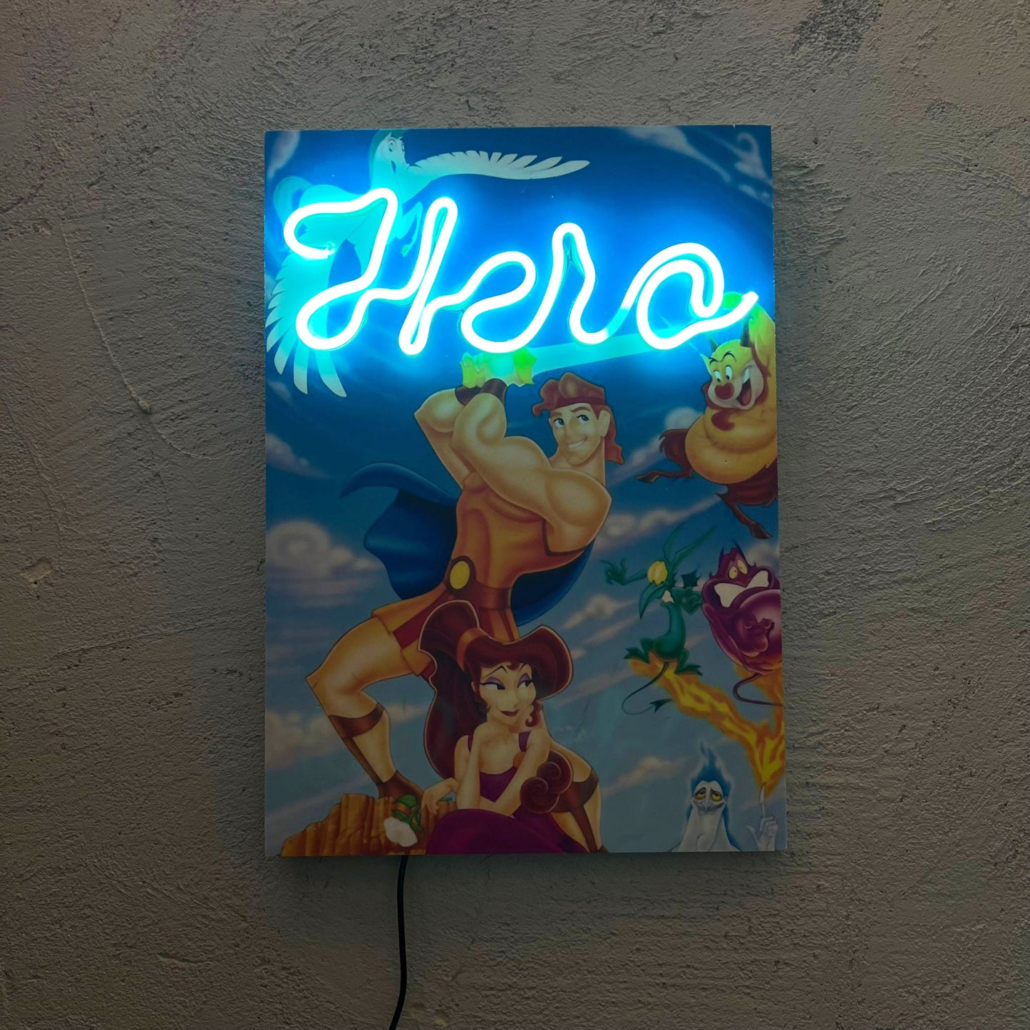 Hero Blue - Quadretto con Neon Led