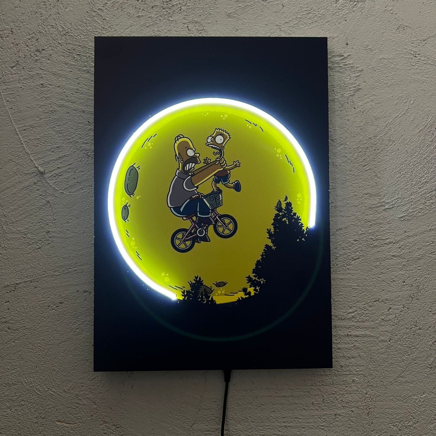Moon Family - Quadretto con Neon Led