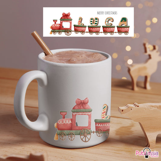 Merry Christmas Name - Tazza mug personalizzata con nome