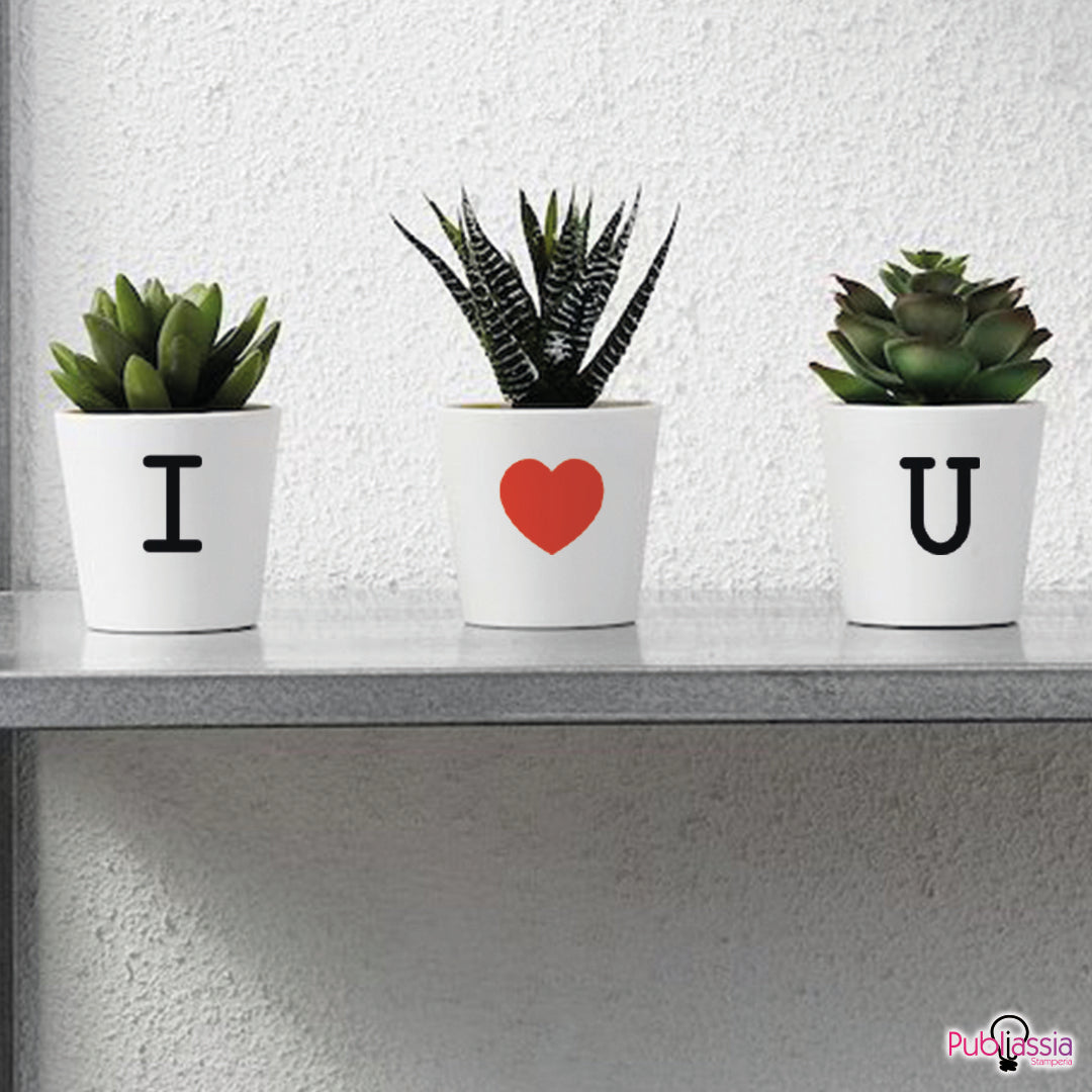 I love You - Set 3 Piantine artificiali Personalizzate