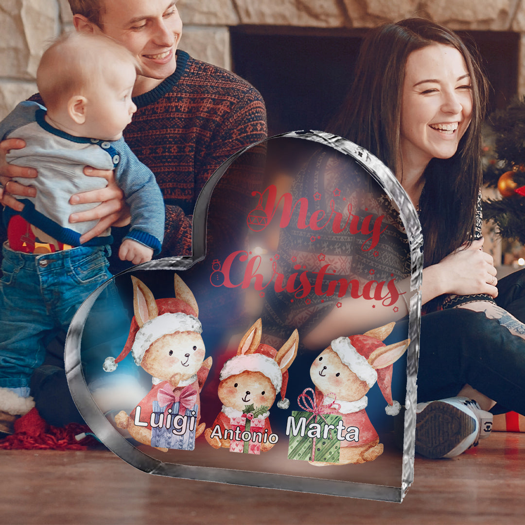 Merry Christmas - Plexiglass personalizzato a forma di cuore