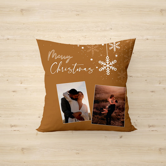 Merry Christmas - Cuscino personalizzato con foto - idea regalo natale
