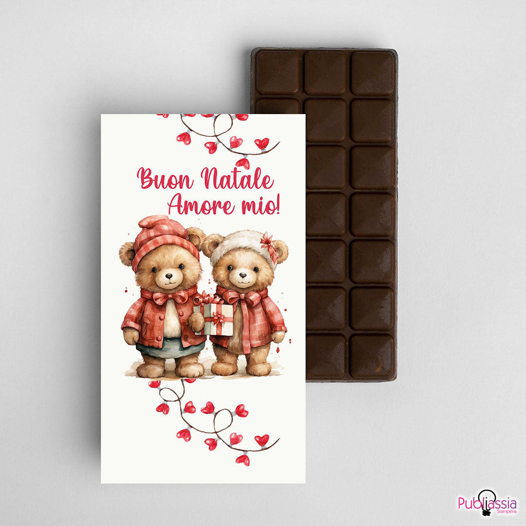 Buon Natale amore mio - Tavoletta di Cioccolata Personalizzata