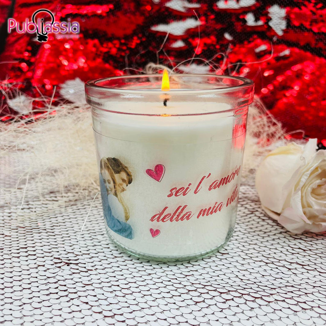 Happy Valentine's Day - Candela profumata in vetro con Stampa