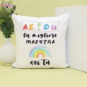 A E I O U la migliore maestra sei tu - Cuscino - idea regalo maestra
