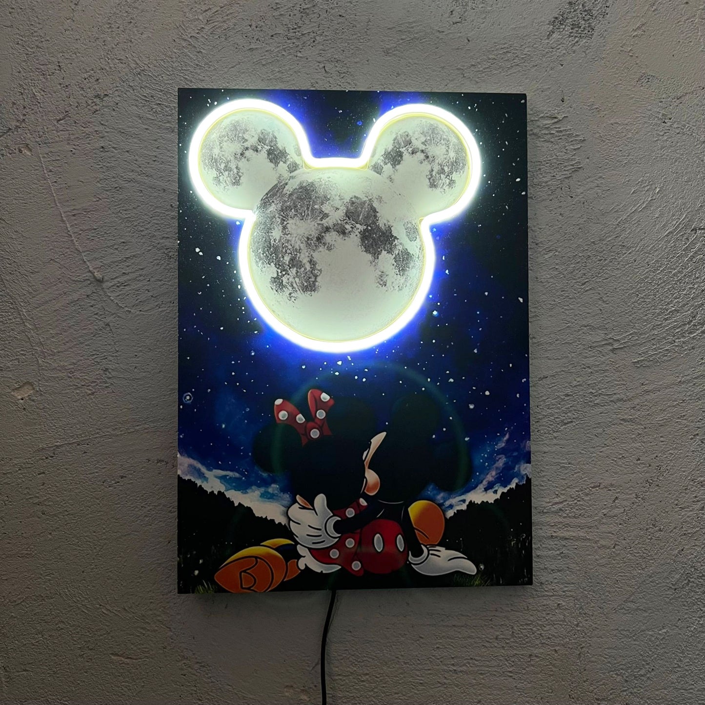 Moon Mouse - Quadretto con Neon Led