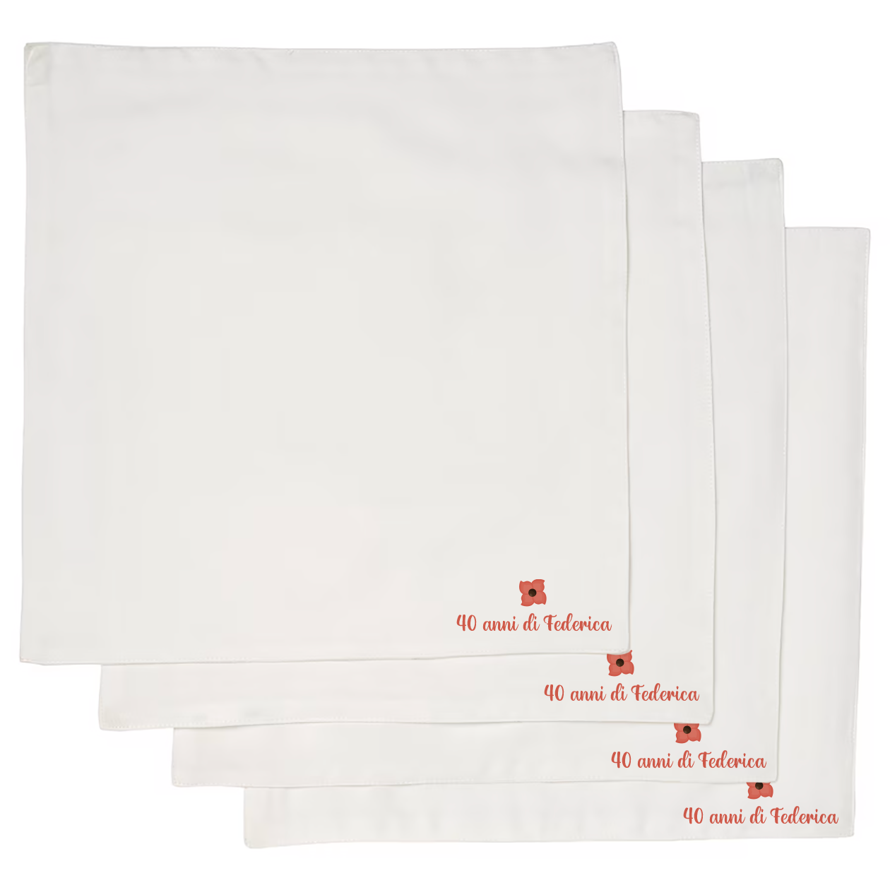 40 anni di... - Set 4 tovaglioli - personalizzato con nome