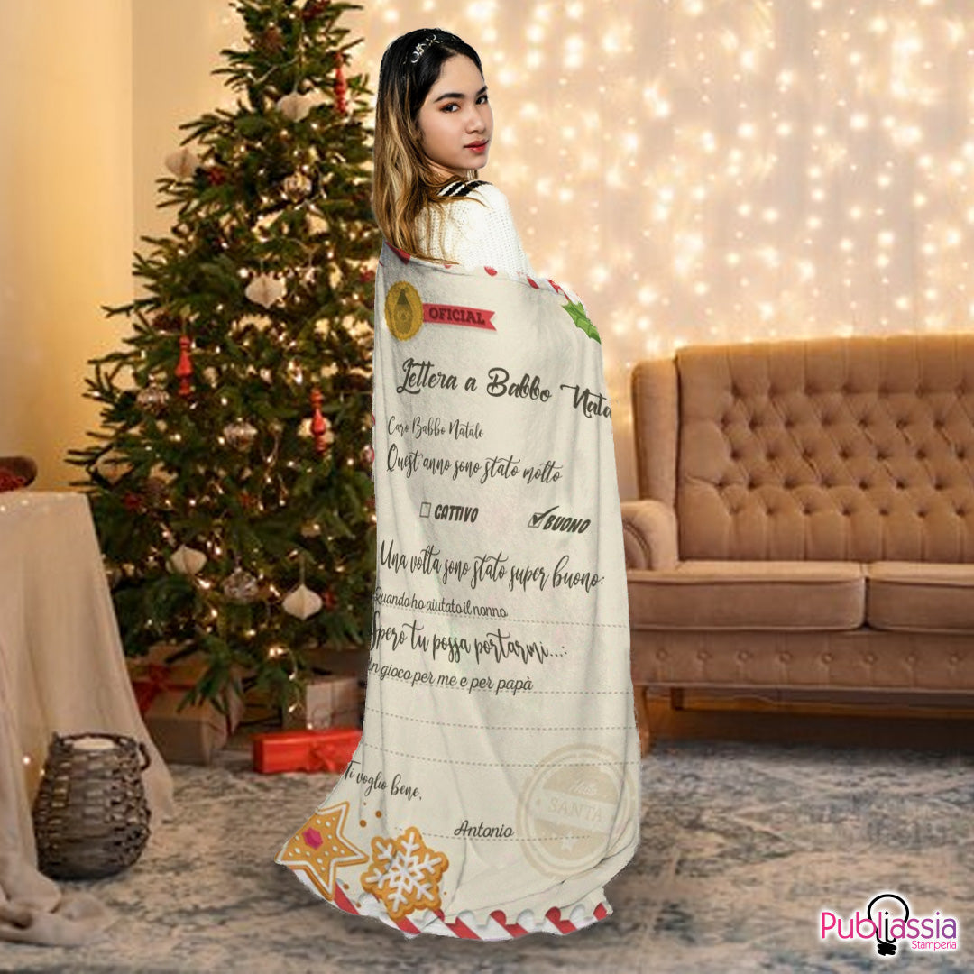 Lettera a Babbo Natale - Plaid, coperta Natalizia Idea Regalo Natale
