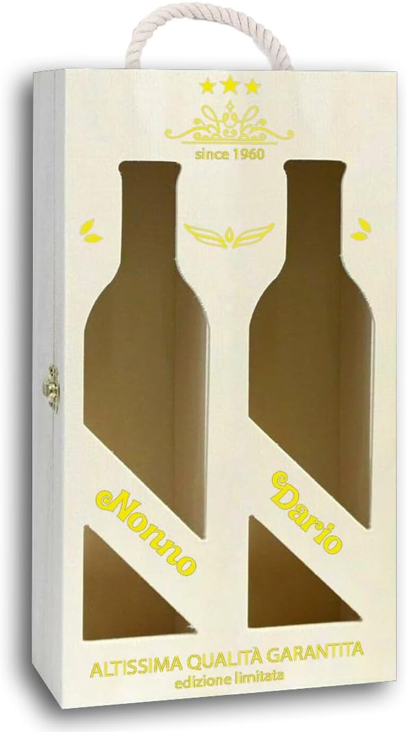 Nonno Altissima Qualità Garantita - Scatola Portabottiglie Personalizzata