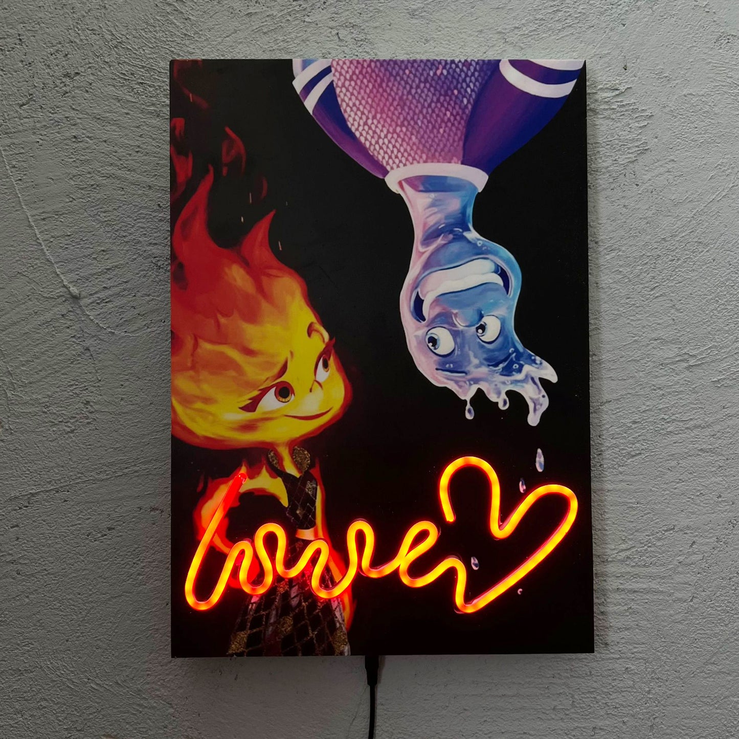 Love - Quadretto con Neon Led