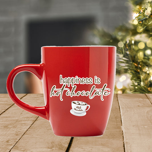 Happiness is hot chocolate - Tazza mug - idea regalo Natale