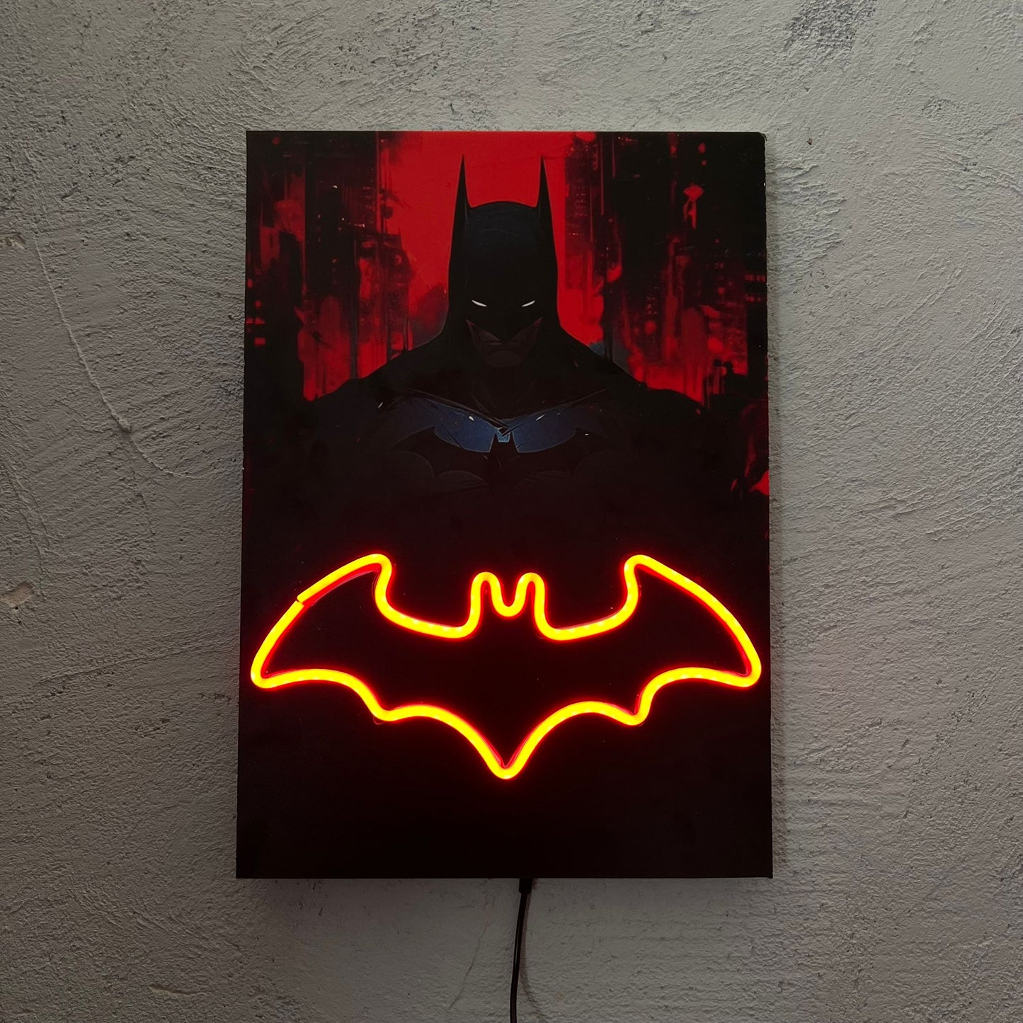 Cavaliere oscuro - Quadretto con Neon Led