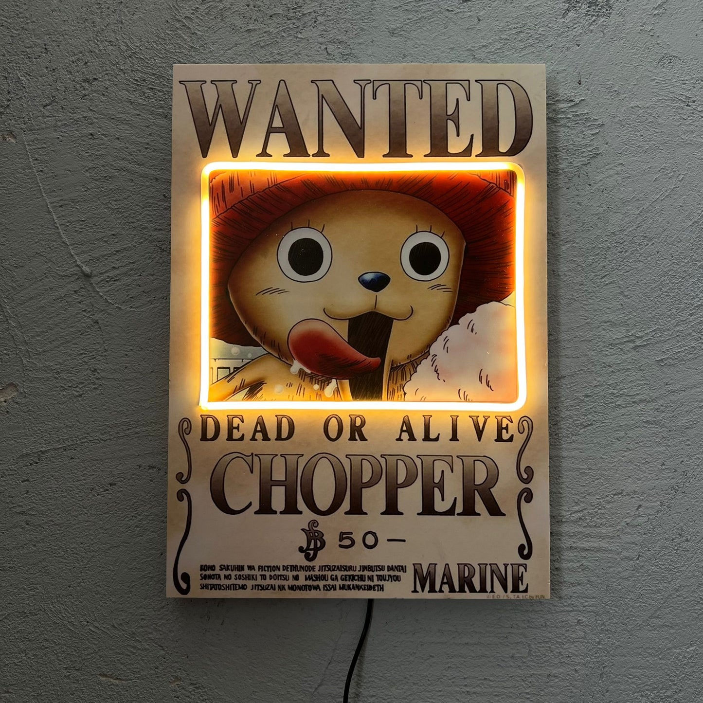 Wanted - Quadretto con Neon Led