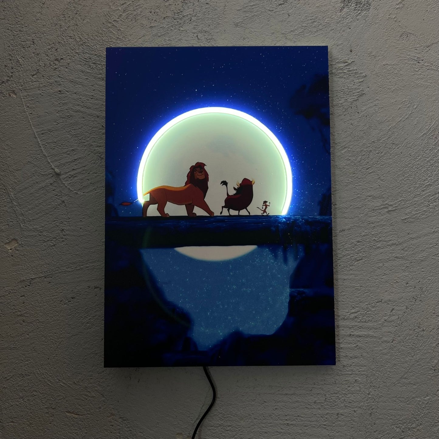 Savana Moon - Quadretto con Neon Led