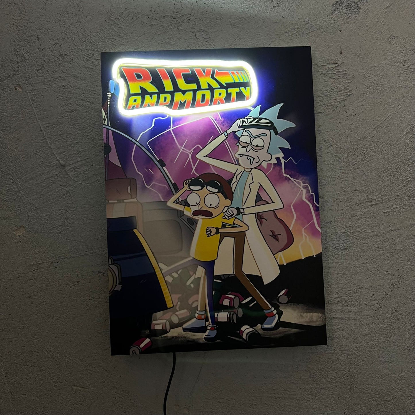Rick Future - Quadretto con Neon Led (disponibile in RGB)