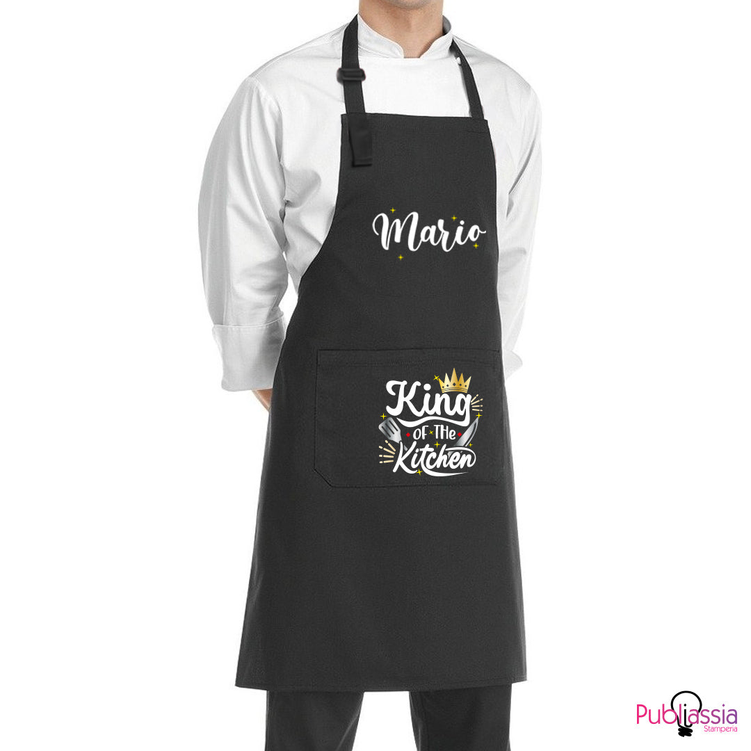King of The Kitchen - Grembiule da Cucina Personalizzato con Nome