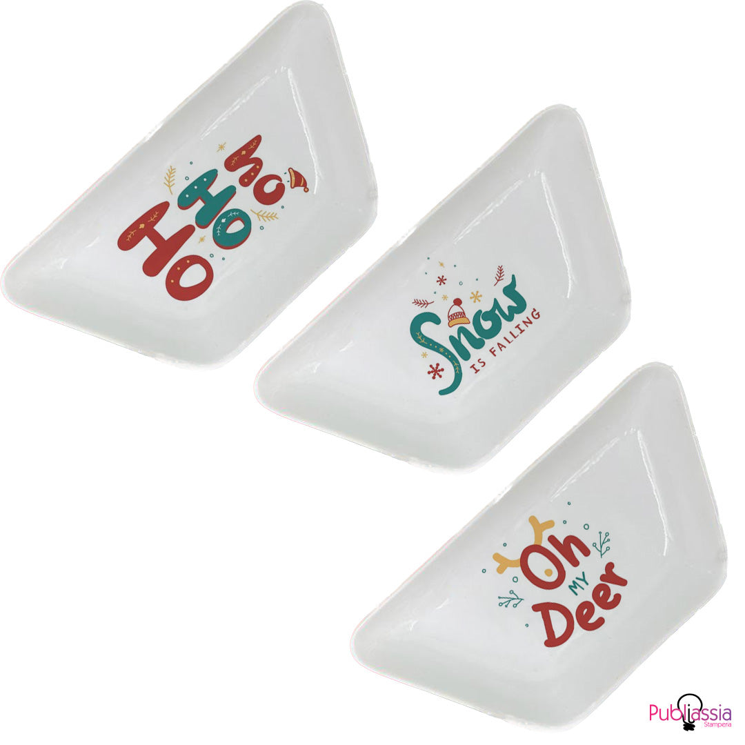 Ho Ho Ho - Set 3 Ciotole per snack in Ceramica Personalizzati con Nomi e Scatola rossa