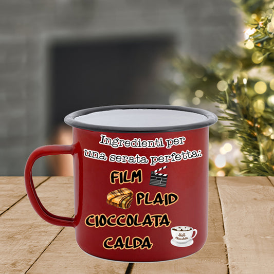Film, plaid, cioccolata calda - Tazza mug - idea regalo Natale
