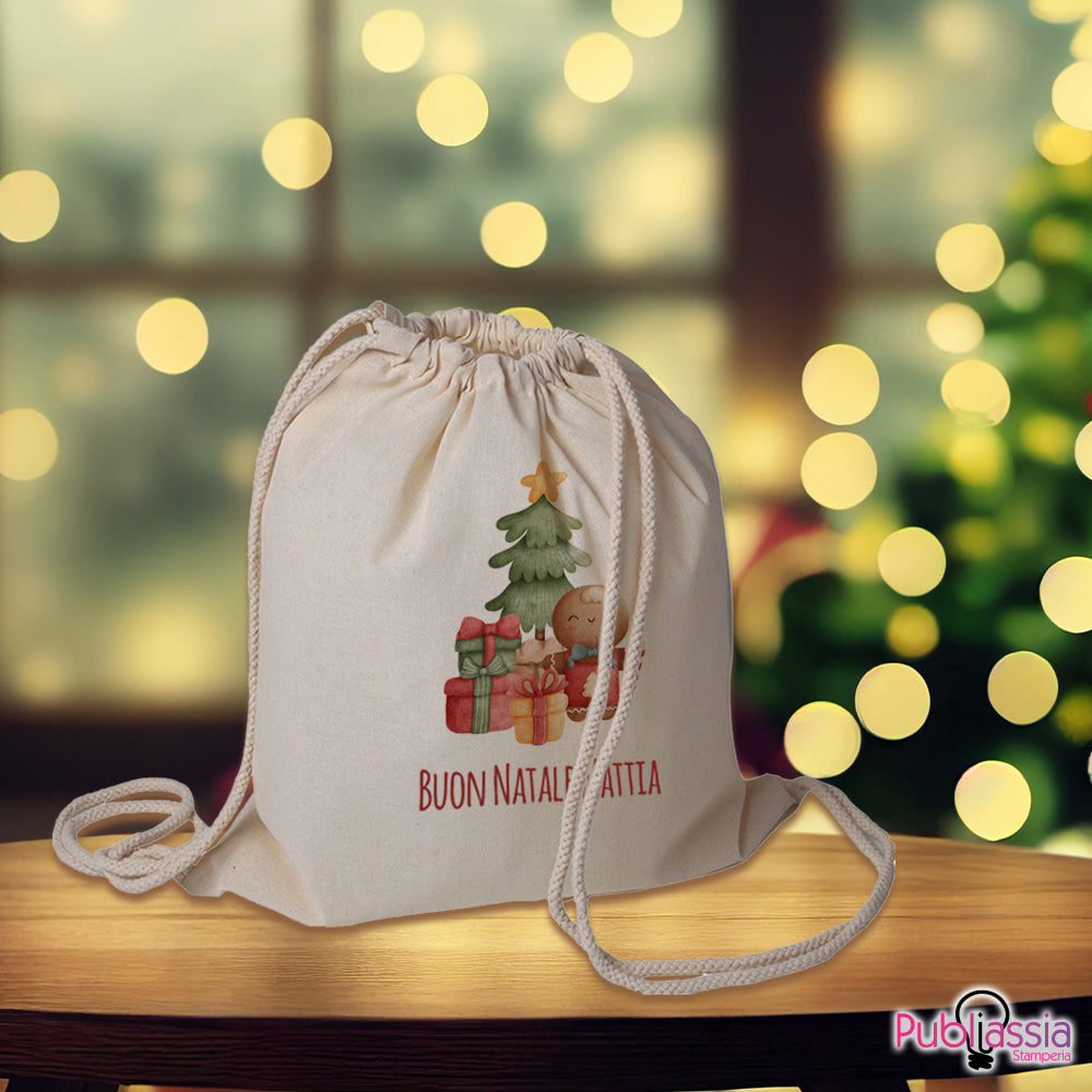 Buon Natale - "Il Primo Cambio" Sacchetto Porta Corredino - Personalizzato con Nome
