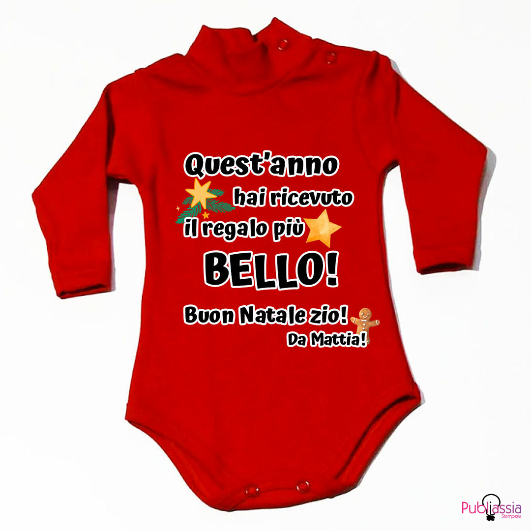 Buon Natale zio - Tutina neonato - body personalizzato con nome