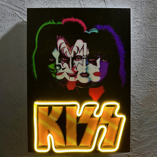 Kiss - Quadretto con Neon Led