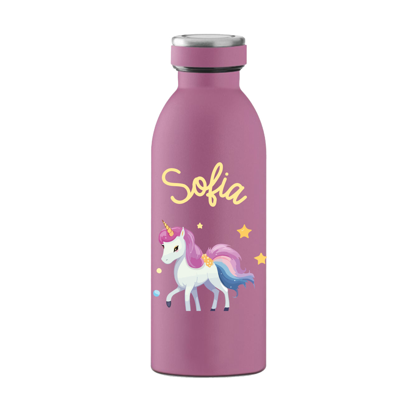Unicorn color - Borraccia termica - personalizzata con nome