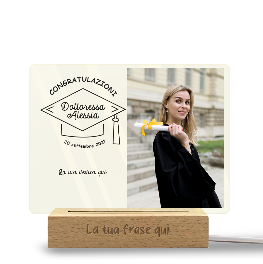 Congratulazioni - Lampada - Plexiglass personalizzata