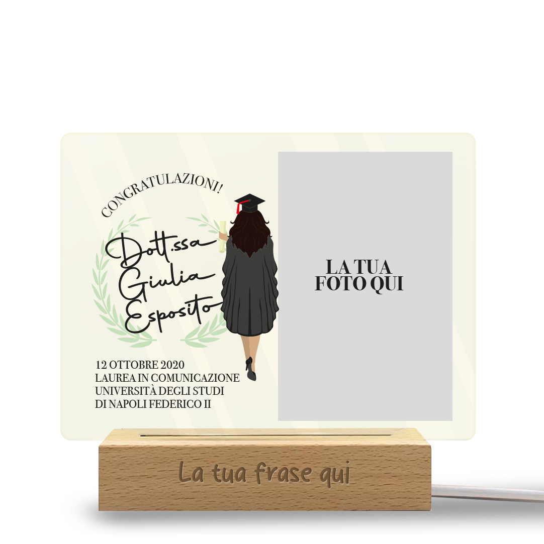 Congratulazioni Dott.ssa - Lampada - Plexiglass personalizzata