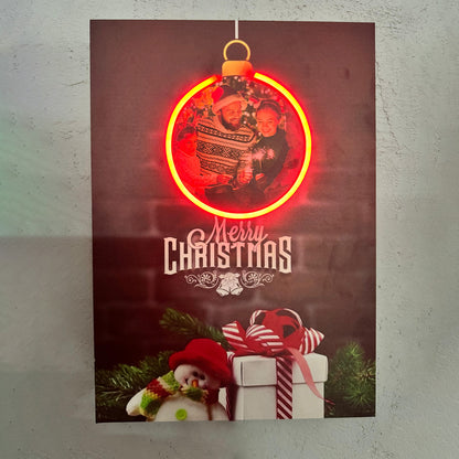 Gift Christmas - Quadretto con Neon Led personalizzato con foto