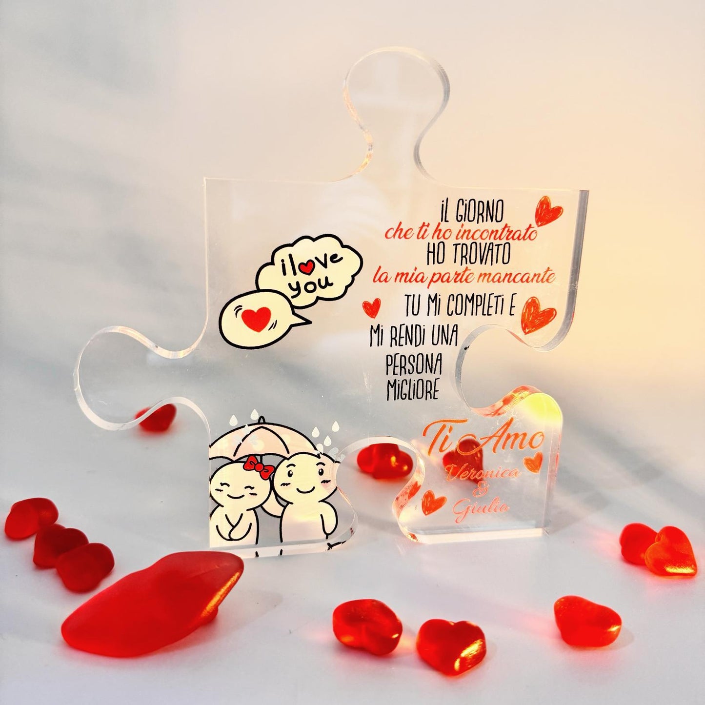 My Love - Plexiglass personalizzato a forma di puzzle