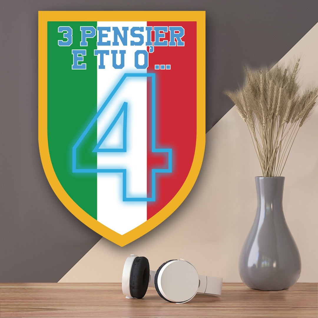 3 pensier e tu o'...4 - Quadretto con Neon Led
