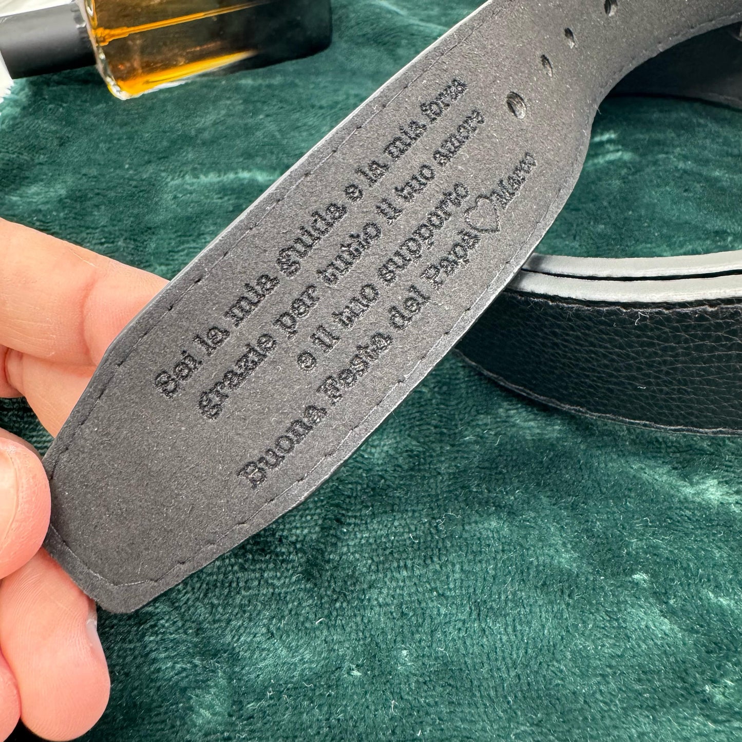 Happy Father's Day - cintura per papà in pelle - personalizzata con frase