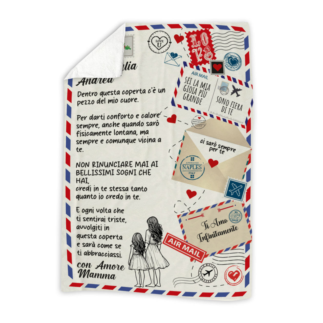 A mia figlia - coperta Natalizia Idea Regalo Natale Personalizzato