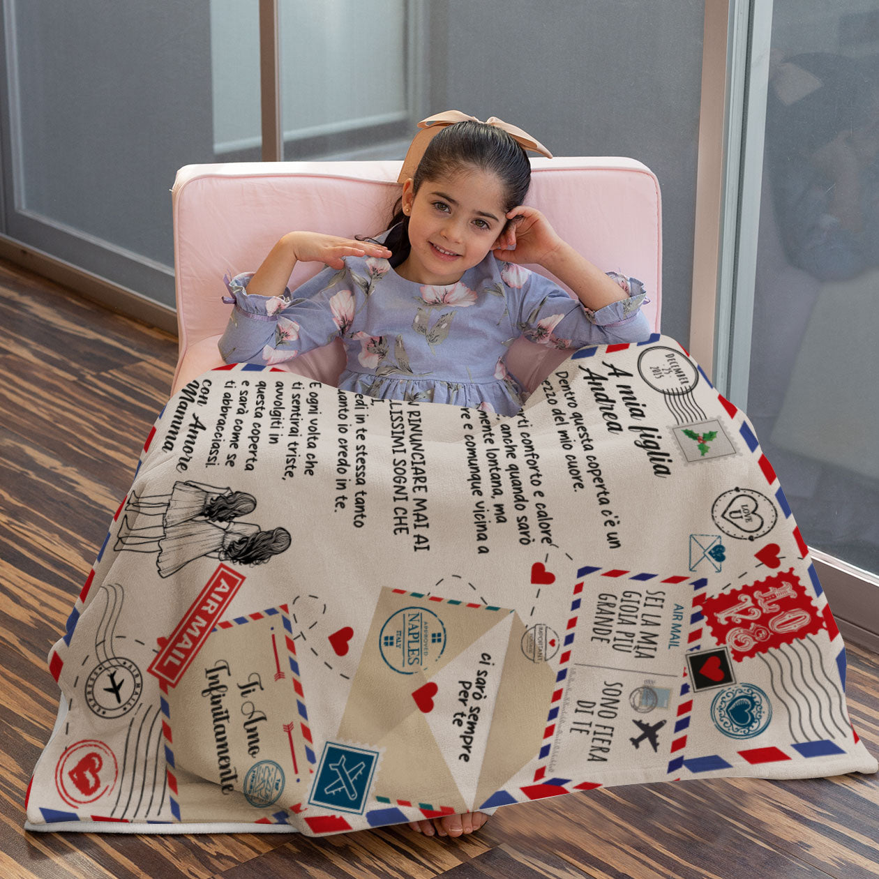 A mia figlia - coperta Natalizia Idea Regalo Natale Personalizzato