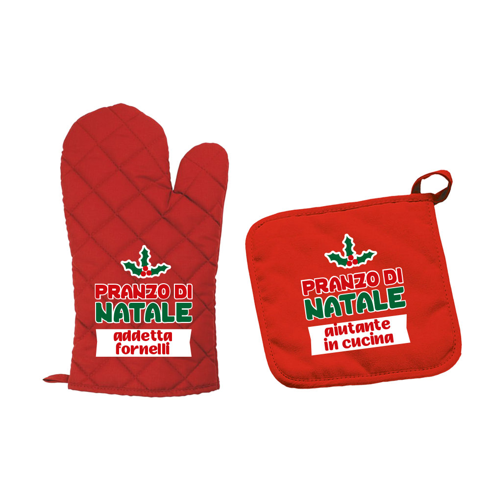 Pranzo di Natale - Set da Cucina Guanto e Presina