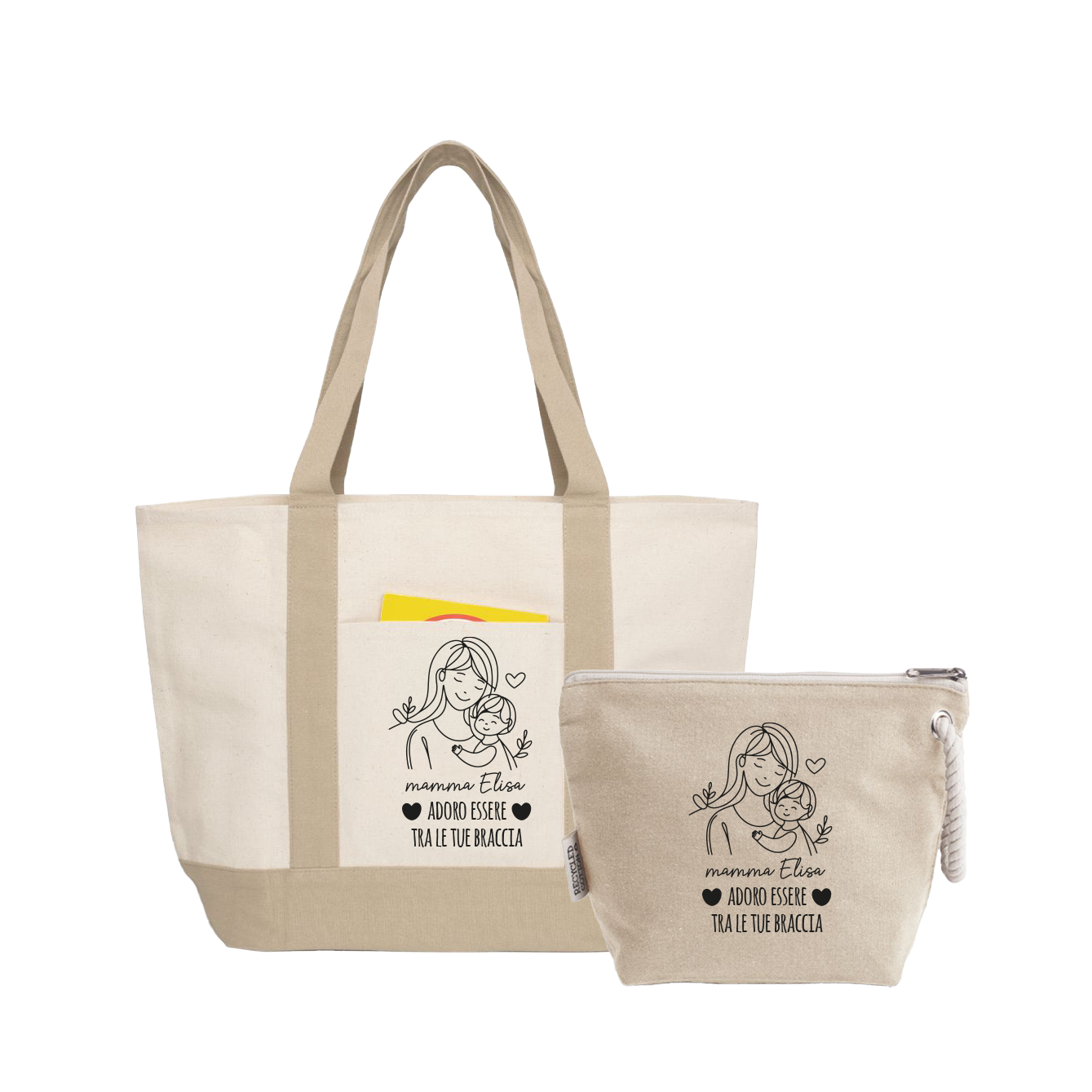 Adoro essere tra le tue braccia - Borsa mare & Pochette - Combo - personalizzata con nome