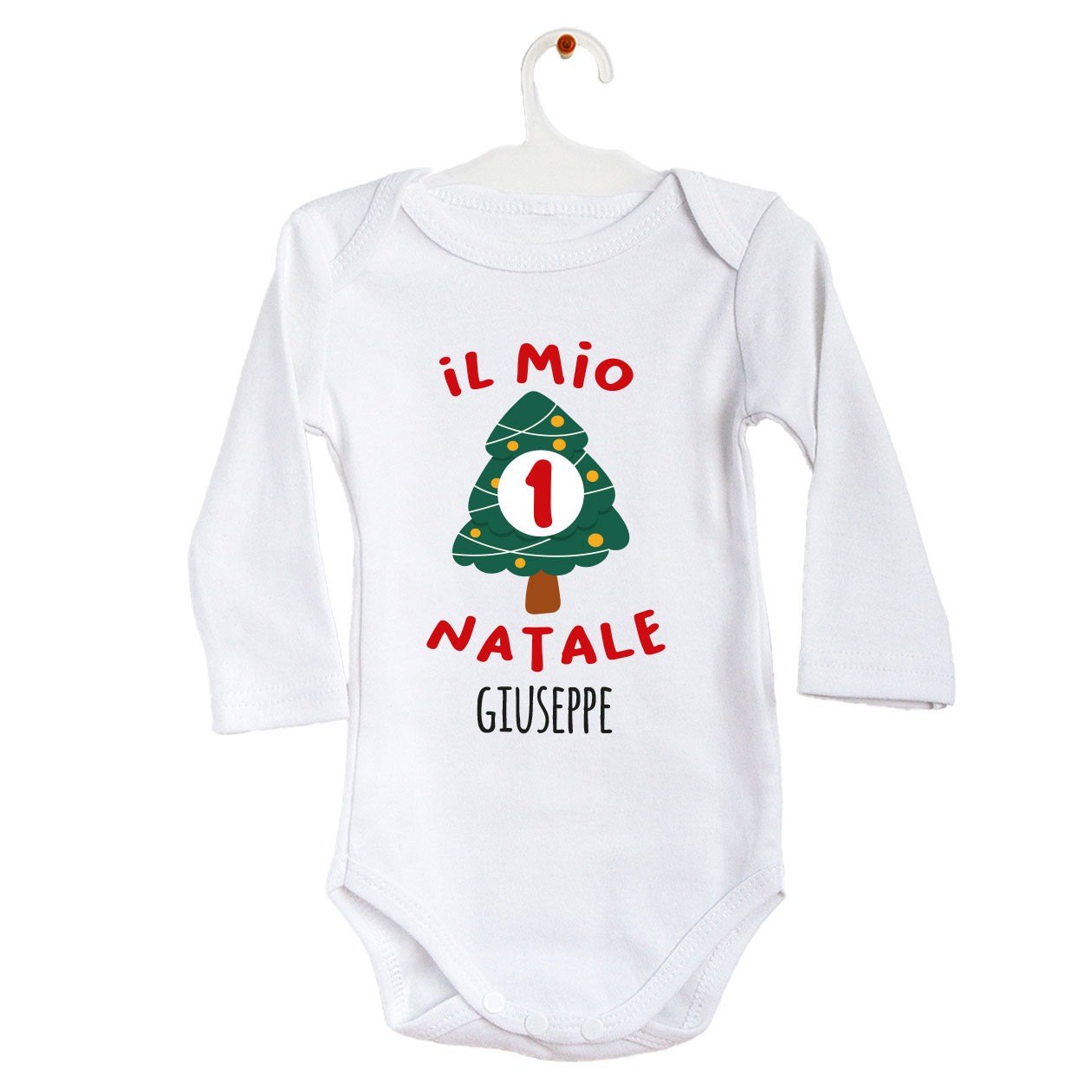 Il mio 1° Natale - Tutina neonato - body personalizzato con nome
