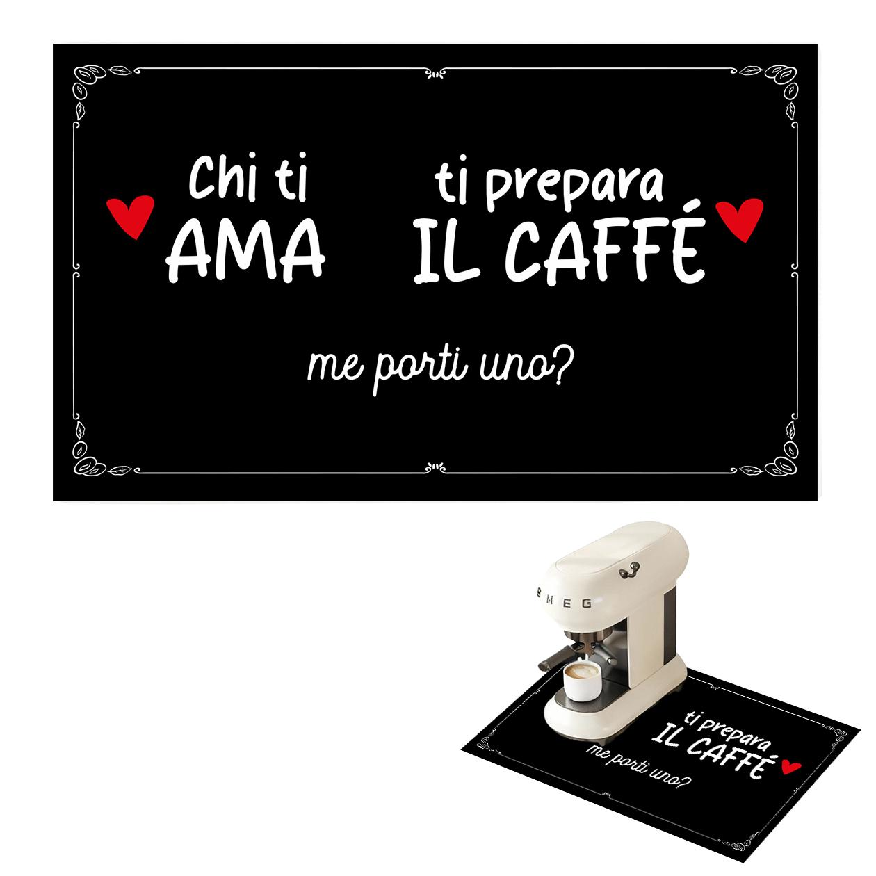 Chi ti amo ti prepara il caffè - Tappetino per Macchina del caffè con Retro in Gomma Tappeto 30x40cm