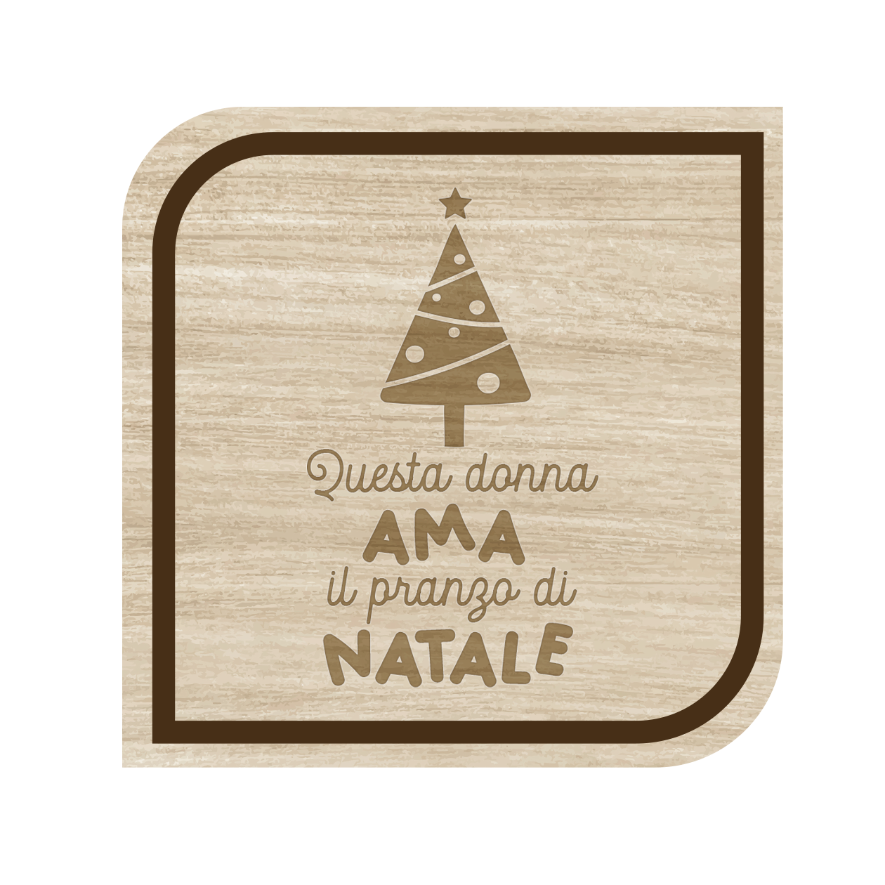 Questa donna ama il pranzo di Natale - Set 3 pezzi Sottobicchiere in Legno