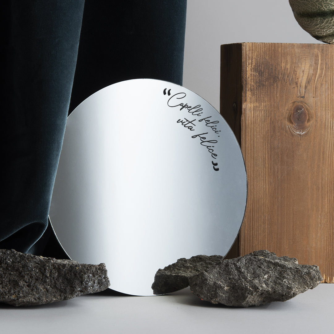 Vita felice - plaxiglass specchiato - personalizzato con frase