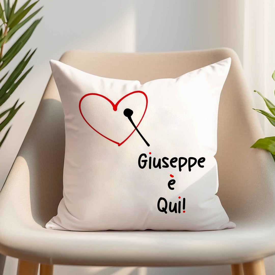Qui nel mio cuore - Cuscino - idea regalo - personalizzato con nome