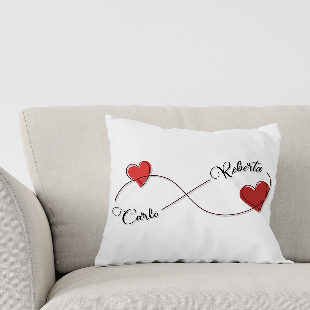 Infinito - Cuscino - idea regalo - personalizzato con nomi