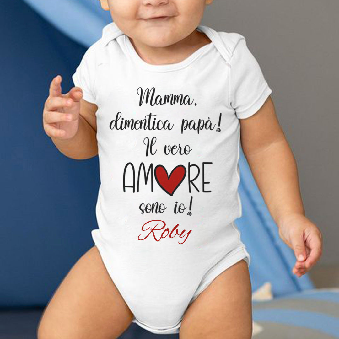 L'amore di mamma - Tutina neonato - body - personalizzato con nome