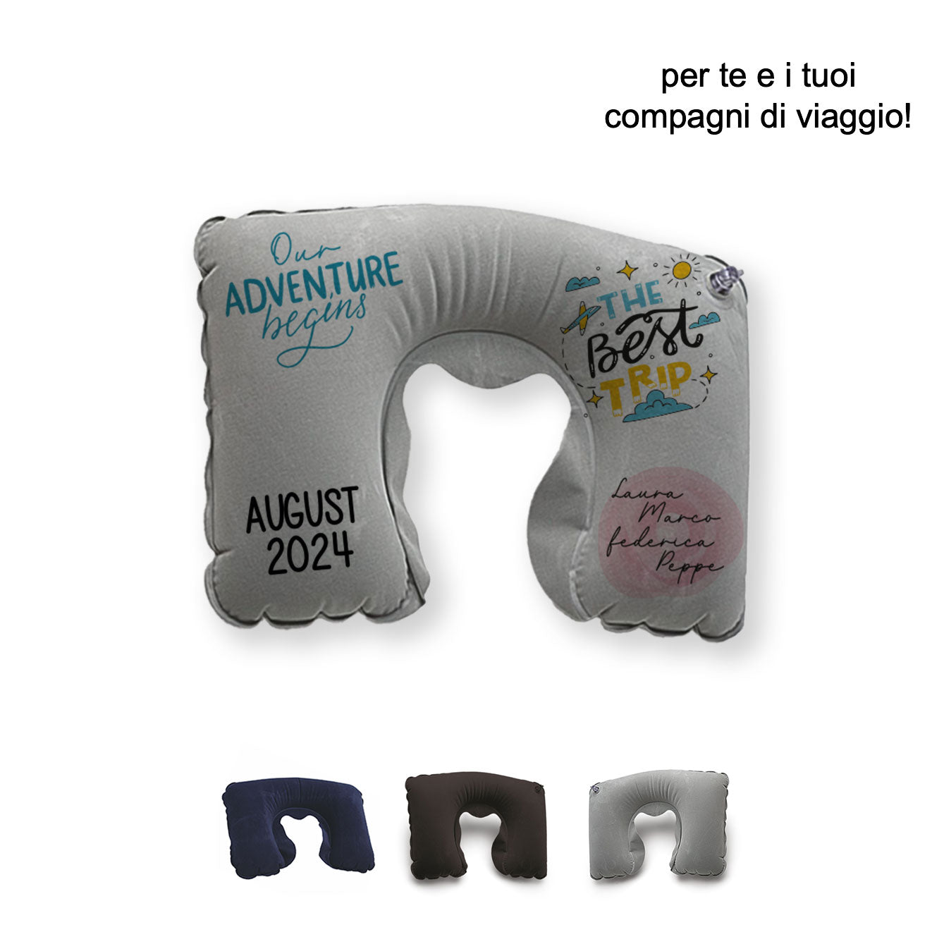 The best trip - Cuscino da viaggio - personalizzato con nomi e periodo