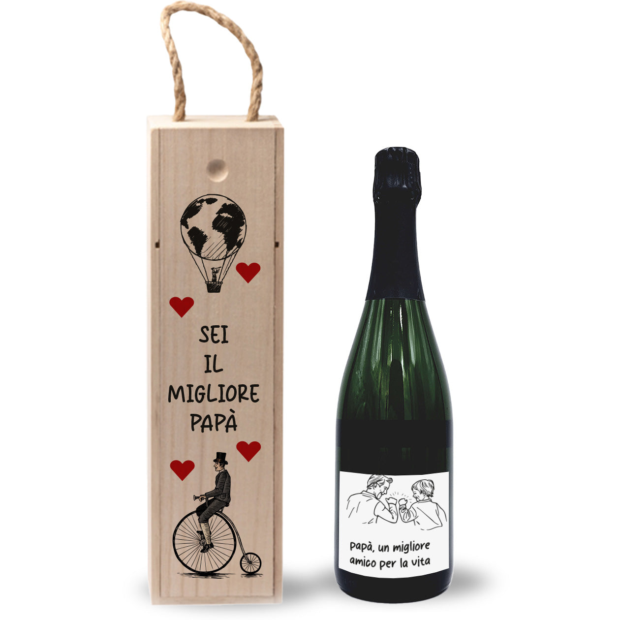 Sei il migliore papà - portabottiglia in legno