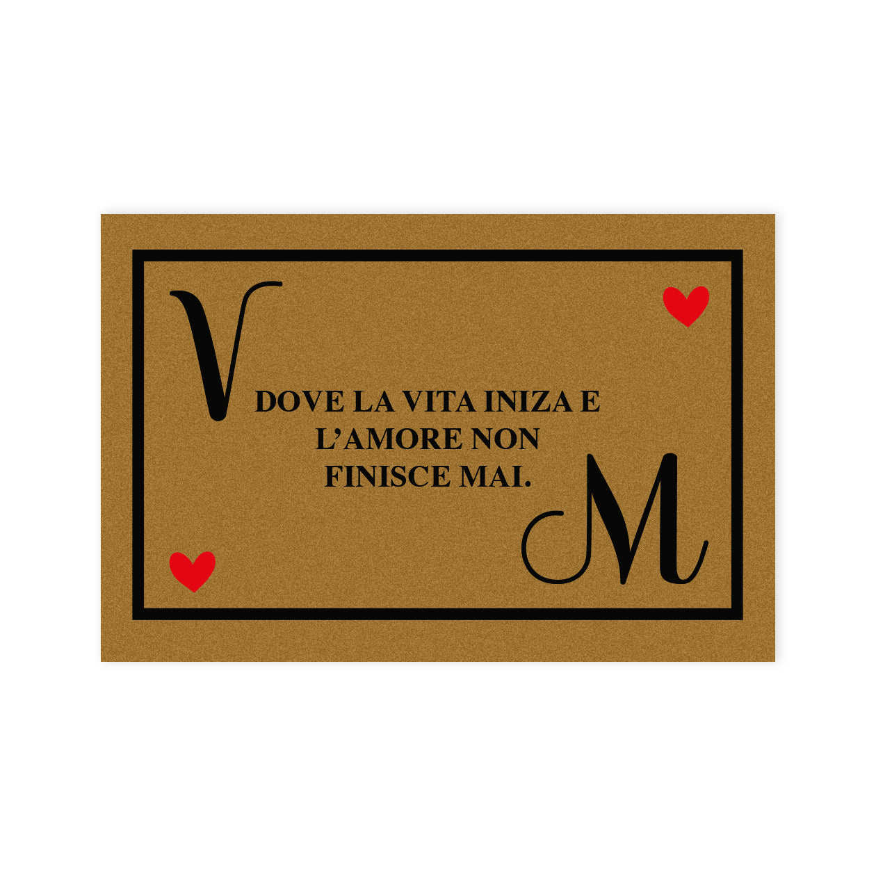 Dove la vita inizia e l'amore non finisce mai - Tappeto per interni - personalizzato cono iniziali