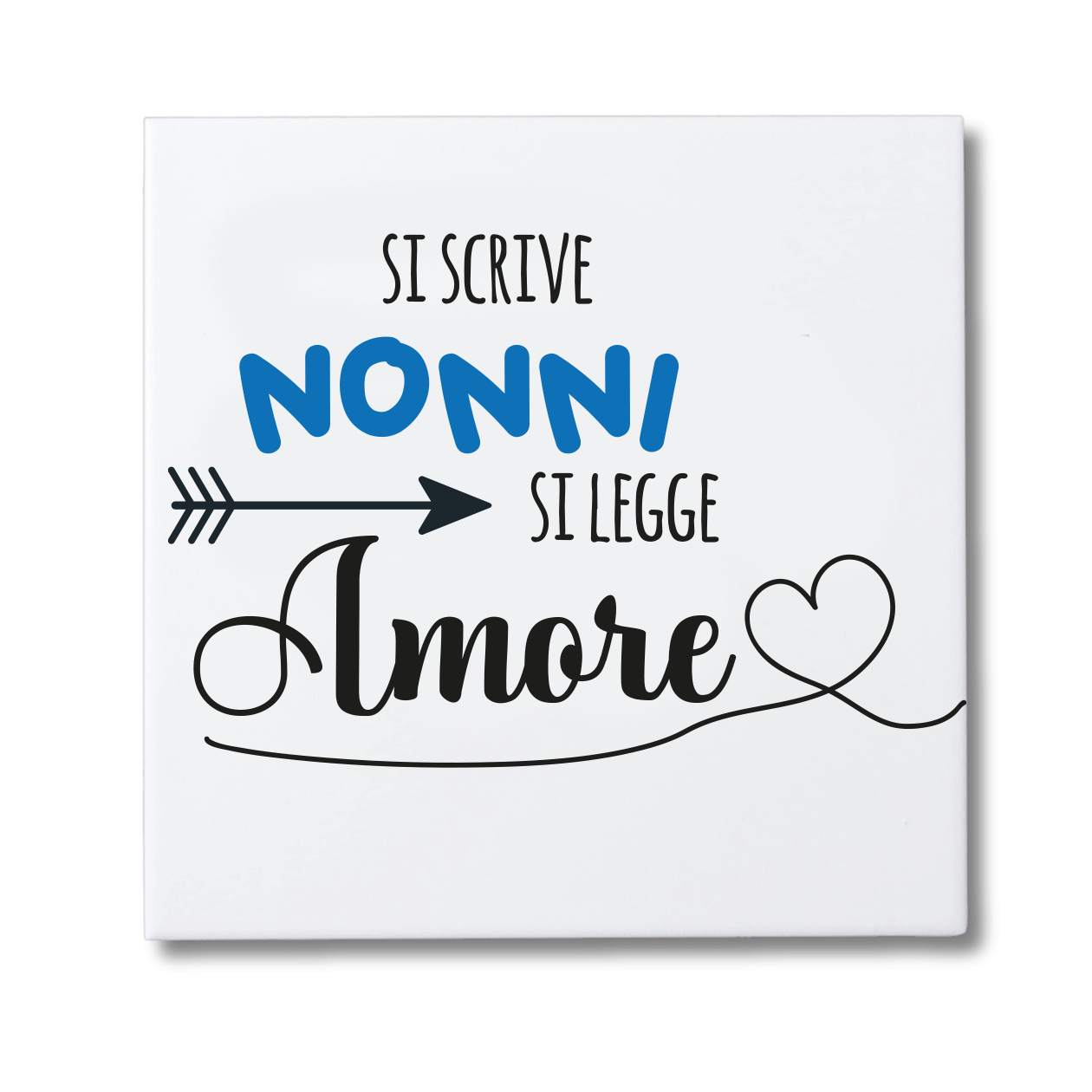 Si scrive nonni si legge amore - Mattonella in Ceramica