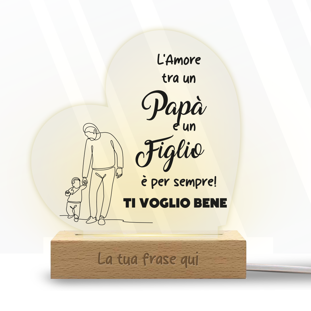 L'amore tra papà e figlio è per sempre - Lampada - Plexiglass personalizzata
